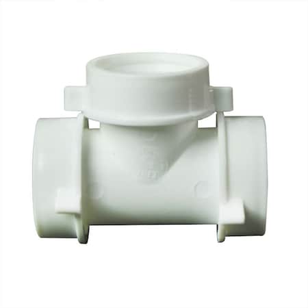 Thrifco Plumbing Tee, 1-1/2 in, Plastic, for Use with Slip Joint Tubes, White, R 4401263